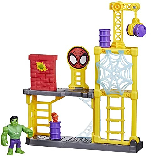 Hasbro F3717 Marvel Spidey und His Amazing Friends Hulk's Smash Yard Vorschul-Spielzeug, Hulk-Spielset für Kinder ab 3 Jahren, Einzelbett, Mehrfarbig, Einheitsgröße