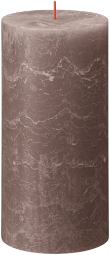 Bolsius Stumpenkerze Rustic Taupe Ø100mm - Höhe 20cm - Taupe - 125 Stunden
