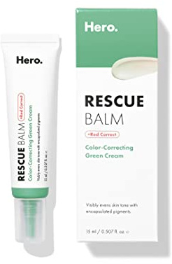 Hero Cosmetics Rescue Balm + Red Correct Post-Blemish Recovery Cream, pflegend, beruhigend, dermatologisch getestet (15 ml)