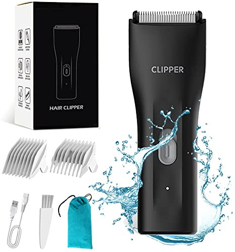 Favrison Body Hair Trimmer for Men & Women, Ball Trimmer, Mini Electric Body Groomer for Underarm, Chest, Groin, Balls, with Safety Blade, Waterproof Wet Dry Use, Low Noise (Black)