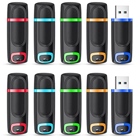 10 Stück USB Sticks 128GB Vansuny USB Stick 128GB 2.0 10er Pack Speicherstick 128 GB Datenspeicher-Backup für PC/Desktop/Laptop/Car Audio/Spielekonsolen(Colors)