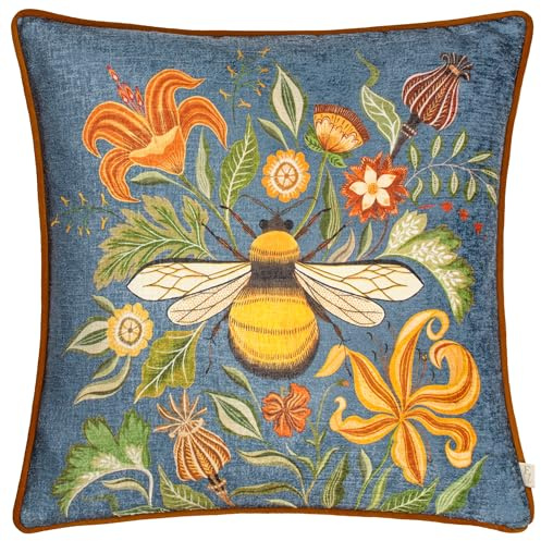 furn. Evans Lichfield Weißdornbiene Chenille Paspelierter Kissenbezug