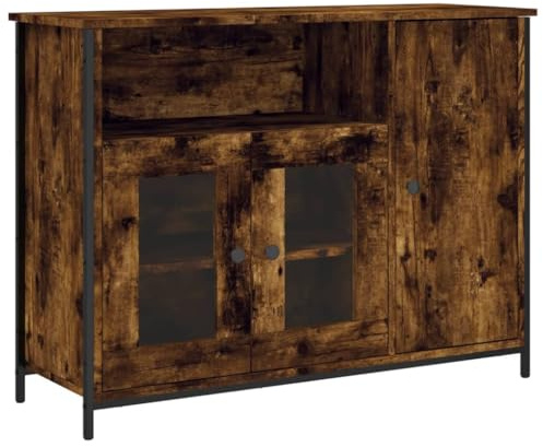 vidaXL Aparador Madera de ingeniería Roble Ahumado 100x35x75 cm