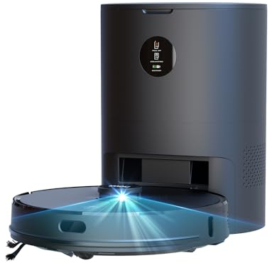 Imou Robot aspirapolvere 6500 Pa RV1 Pro con stazione di aspirazione automatica, robot aspirapolvere 3 in 1, ricarica automatica da 6400mAh, Lidar navigazion
