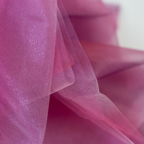 Tüll | weicher Tüllstoff | OMBRE | Farbverlauf | 3 Farben | 50x145 cm | Meterware (fuchsia/pink/rosa)