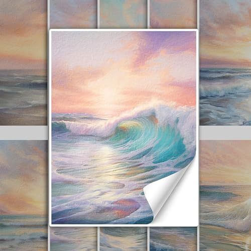 GRAZDesign Fliesenaufkleber Bad & Küche Wasser Meer Sonnenuntergang Klebefliesen selbstklebend - 20x25cm / 10 Stück