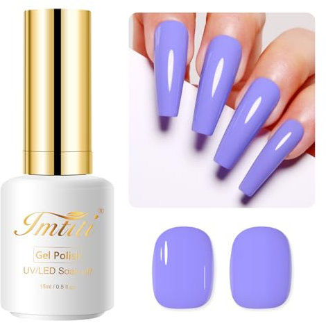 Imtiti Lila UV Nagellack, 15ML Lebendiges Lila UV Gel Nagellack Soak Off Led Gel Nail Polish Herbst Winter Gel Nagellack DIY Nagel Kunst Starter Maniküre Salon Gellack UV Kit