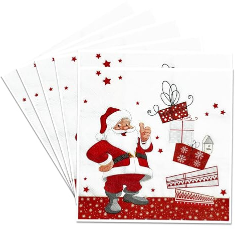 20PCS Christmas Napkins - Snowflakes Paper Serviettes, Soft Disposable, Bulk Dinner Party, Recycled, Personalised Fiesta
