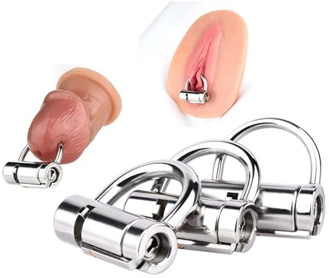 Yasexx Universal Loch Perforation Keuschheitskäfig Penis Käfig Bindung Sex Spielzeug Cockpit Ring Penis PA Lock Frauen Schamlippen Bindung Extreme Sex Spielzeug Penis Ring Einstellbar S