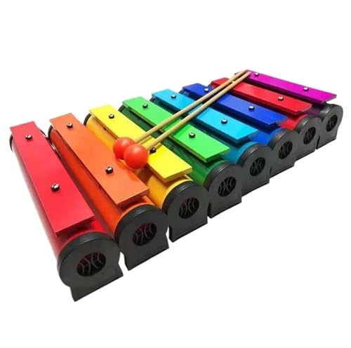 Xylophon-Instrument Für Erwachsene Schlaginstrument Musikliebhaber Metall-Xylophon Mit Acht Tönen Und Aluminiumplatte