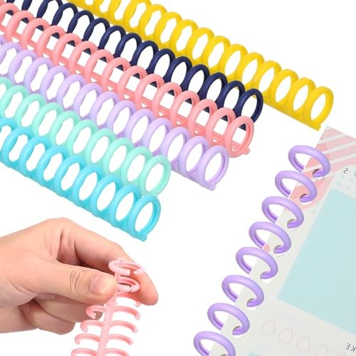 Tofficu 12 Pcs Plastic Binder Rings, 30-Ring Loose Leaf Binding Spines (11 Inch), Easy Open and Close Click Binder Combs for DIY Notebooks, Scrapbooks and Document Organization