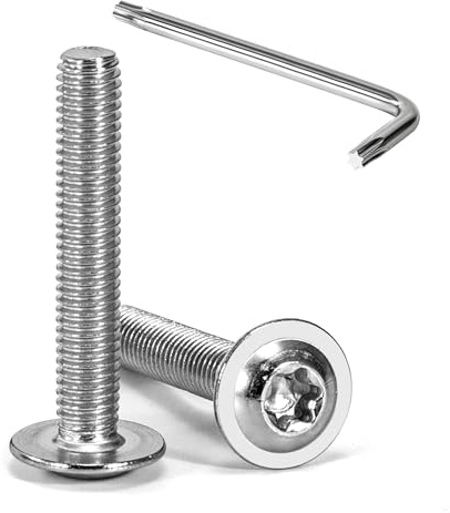 Tunejoy 20 Pezzi Viti a Testa Bombata Torx con Flangia M5 x 30 mm Vite a Testa Esagonale Bulloni in Acciaio Inox A2 V2A Viti a Brugola con Chiavi a T25 Filettatura Completa