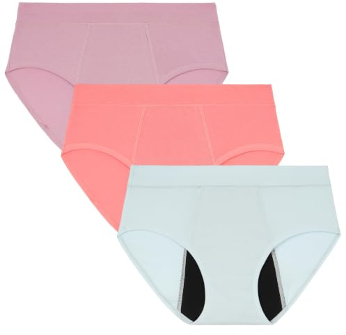INNERSY Periodenunterschwäsche Mädchen Starke Blutung 10-18 Jahre 3er Pack | Menstruationsunterwäsche Teens, Menstruation Unterwäsche Teenager, Periodenunterwäsche Teenie, Erste Periode, Tag und Nacht