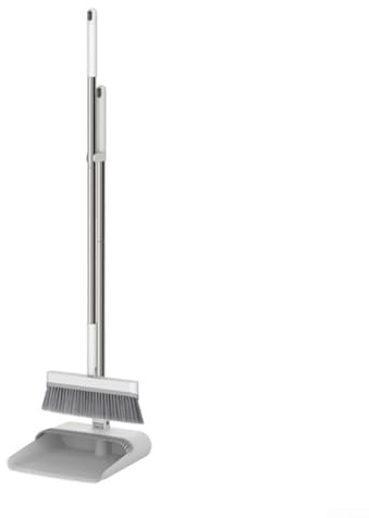 Juego de limpieza de mango largo con recogedor plegable para uso doméstico y de oficina