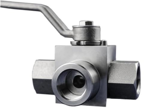 1/4 Zoll 3/8 Zoll 1/2 Zoll 3/4 Zoll 1 Zoll 3-Wege-Hochdruck-Hydraulik-Kugelhahn, L-Typ, Hochdruck-Edelstahl-Kugelhahn, 1 Stück(3/4)