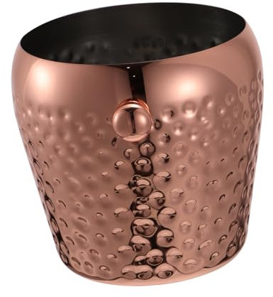 BEBEMOKO Cubitera para Vino Rojo con Acabado Dorado Cubo De Hielo De Acero Inoxidable con Asas para Restaurantes Bares y Ktv Enfriador Práctico y Fácil De Limpiar