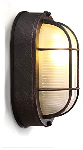GWJKG Lampe Murale Lampade Patio Impermeabile, Illuminazione Esterni al Crepuscolo all'alba, Lampada a Filo Industriale Light Moderno Campagna Parete Pranzo per la Camera da Letto Soggiorno