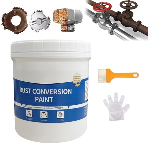 Convertidor de Óxido,Quita Oxido Metal,Eliminador de Oxido,Convertidor Óxido e Imprimación de Metal,Pintura Antioxidante para Metal,Pintura Inhibidora para Coches y Superficies Metálicas,500g