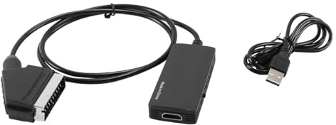 DUZEPA Convertisseur vidéo HDMI vers péritel, adaptateur HD 1080p avec câbles, pour TV, DVD, VHS, console de jeux