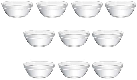 HOMSFOU Petits Bols en Verre Transparent Lot de 10, 45 Ml, Adaptés pour Pudding et Gelée, Utilisables Micro-Ondes Cuisine Familiale