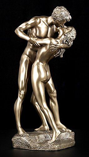 Akt Figur - Küssendes Paar - Nacktes Liebespaar - Veronese bronziert Frau Mann Statue
