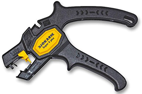 Jokari Super4Plus Abisolierzange, zur Verwendung mit Voll- und Litzendrähten, Farbe Schwarz, Streifenlänge 15 mm, Abisolierkapazität 6 mm²