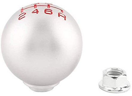 EVGATSAUTO Pomello del cambio in alluminio, 5 marce e 6 marce Manuale per auto in alluminio Pomello del cambio a sfera Manopola del cambio Leva del cambio Testa 2 * 2 * 2 pollici(6 Speed)