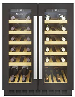 CANDY - CCVB 60D/1, Cantinetta vino integrabile, 38 bottiglie, anti-UV, compressore antivibrazioni, luce LED interna, 39 dBA, nero