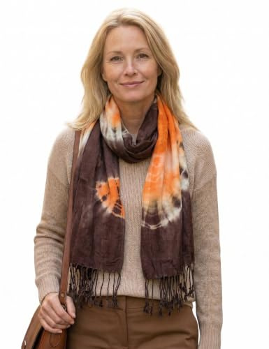 Sunsa Damen Schal, Halstuch aus 100% Viskose für Frühlings/Sommer/Winter, Stola Tuch mit tie dye Design, Accessoires for Women, Scarf Tücher und Schals als Geschenk für Frauen/Freundin