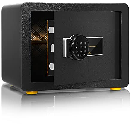 COSTWAY 31,5L Tresor feuerfest für Zuhause, Elektronik Safe mit Zahlenschloss & Alarmsystem, Möbeltresor mit abnehmbarer Ablage & Haken, inkl. 2 Haupt- & 2 Notschlüssel