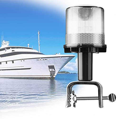 DYK&NX Luz de Señal Navegación LED Marina, Herramientas de Accesorios para Yates con Fuente de Luz Solar, Diseño A Prueba De Agua IP65, Fácil De Instalar para Varilla Dentro de 6cm (Color : White)