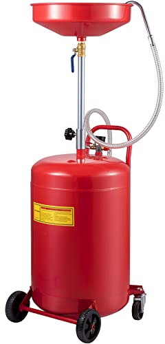 VEVOR Réservoir de vidange d'huile usagée, 80 L, récipient de vidange d'huile Portable, Drainage de Transfert de Carburant Fluide, Hauteur d'entonnoir réglable, avec Roue pour Retrait Facile d'huile