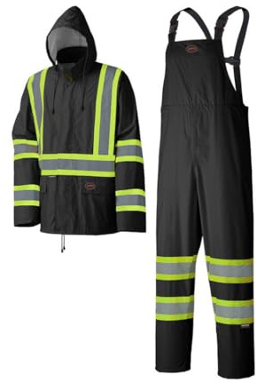 Pioneer Hi Vis Lightweight Waterproof Safety Rain Suit - Reflective Work Rain Gear for Men and Women