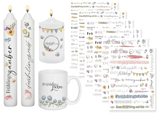 Sugeru Pack of 6 candle tattoos spring (200+ patterns), candle film, water slide film candles, spring decoration, window sticker, candles spring decoration, window pictures, Easter (springⅡ)