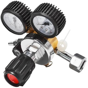 GSJNHY Regolatore di bombola di Gas CO2 Regolatori di CO2 di anidride carbonica Riduttore di Pressione for Birra for Bevande Regolatore a Doppio manometro W21.8
