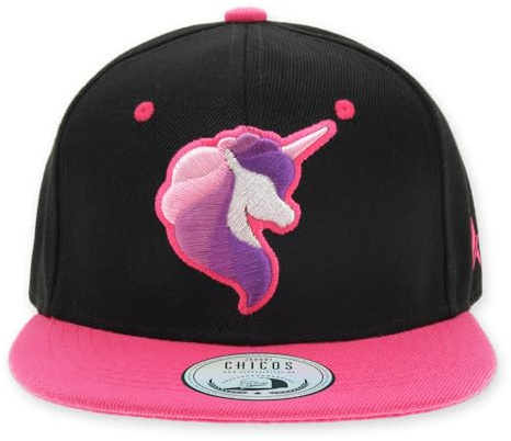 JOHNNY CHICOS Begränsad kreatur enhörning barnkeps, enhörningsmotiv, enhörningskeps, mössa, barnmössa, barnmössa, barnmössa, barnmössa, barnkeps, barnkeps för 6–12 år, ROSA, One size