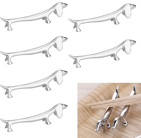 DECARETA Set of 6 Chopsticks Rest Cutlery Benches Knife Chopsticks Bench Holder Cutlery Fork Stand Chopsticks Holder Chopsticks Holder Chopsticks Benches for Spoons Spon Silver