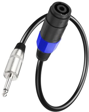 PNGKNYOCN Cavo per altoparlanti da Speakon a 1/4 Mono, 22AWG da 6,35 mm (1/4) spina maschio TS a cavo audio per altoparlanti femmina Speakon per amplificatore (0,5 M) (Female)