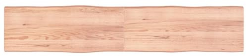Homgoday Piano del tavolo marrone chiaro 200 x 40 x (2-6) cm in legno massello trattato Live Edge, piano di ricambio per cucina e caffè, tavolo da pranzo, scrivania, piano di lavoro, mobili da banco