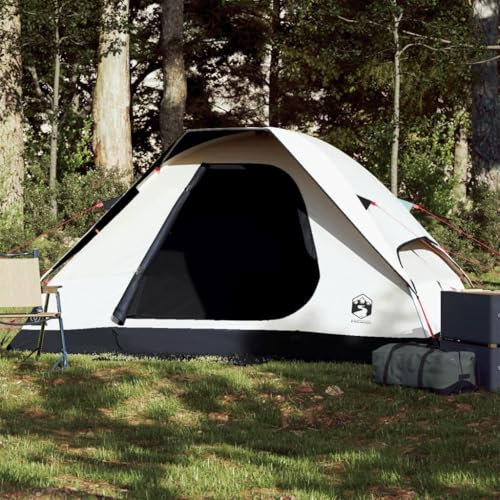 Homgoday Kuppel-Campingzelt 2 Personen Camping Zelt Kuppelzelt Familienzelt Trekkingzelt Festivalzelt Zelt für Camping Reise Trekking Garten Weiß Dunkel Wasserdicht
