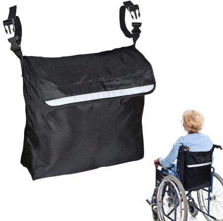 Aufbewahrungstasche für Rollstuhl aus wasserdichtem Oxford-Stoff, Aufbewahrungstasche für Rollstuhl, Rollstuhl Rucksack Aufhängen Rollstuhltasche, Multifunktional und Sicher, Rollstühle und Gehhilfen