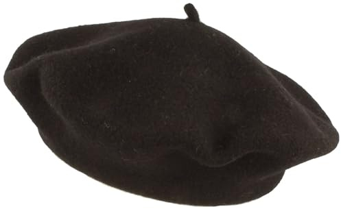 Bred dambasker dammössa, ullmössa – en storlek – 100 % ull, svart, one size