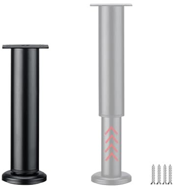 Adjustable Desk Legs, Table Furniture Legs for DIY, Heavy Duty Desk Legs, for Modern Style Office Furniture, Computer Desk, Coffee Table, Bar Table Feet (8-12cm(3.14-4.72in),Black)