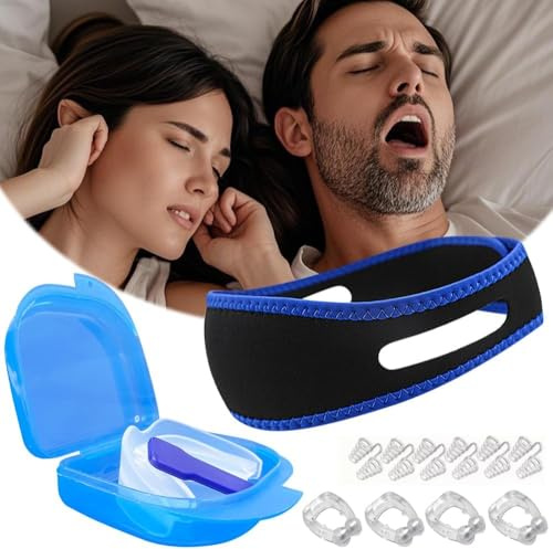 Bkepdy Kit De Reducción De Ronquidos Con Dilatador Nasal Y Correa Ajustable Para Dormir Solución Antirronquidos De Alta Calidad Para Un Sueño Reparador(C)