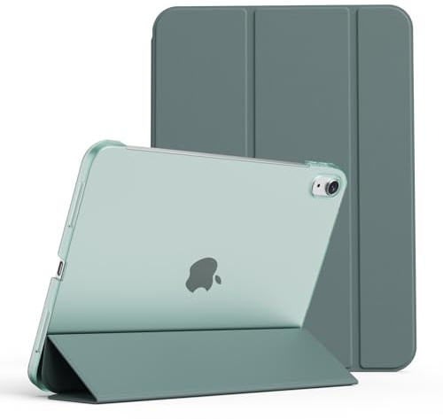 zoyu Hülle für iPad (A16) 11. Generation/iPad 10. Generation, Dunkelgrün | Transparente Matte Textur, Harte PC-Stoßfeste Rückseite, Auto Wake/Sleep Hülle für iPad 11/10, Unterstützt Touch ID