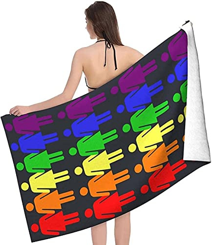 Symboles De La Fierté Gay Serviette De Plage Anti Sable Serviettes De Douche Microfibre Serviette De Voyage pour Natation Piscine Sauna Plage 80X130Cm