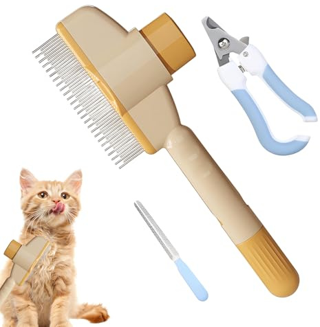 Striegel für Katzen – Fellpflege-Kamm für Welpen – Slicker-Bürste mit zum Entwirren für Hunde und Katzen mit langen oder kurzen Haaren