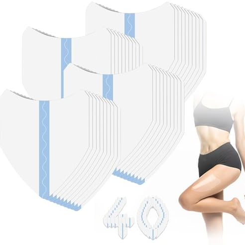 40pcs Thigh Lifting Tape, Instant Lift Patches for Legs, Invisibly Adhesive Strips Sweat All Day Sweatproof Invisible Body Shaping Tape Improve Visual Effects for Sagging Skin Nip Lift