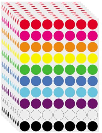 Lxtness 700 Stück, 30mm Klebepunkte Runde Punktaufkleber | Etiketten Markierungspunkte,zur Farbcodierung, runde Aufkleber für Kalender, Planer und zum Basteln, Papier- 10 Farben