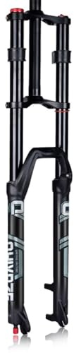 PLSZLL Downhill Mountain Bike Suspension Fork 27.5 29 DH/XC MTB Air Fork Travel 165mm Rebound Adjustable Straight Double Shoulder Front Fork QR 9x100mm Manual Lockout(27.5'')